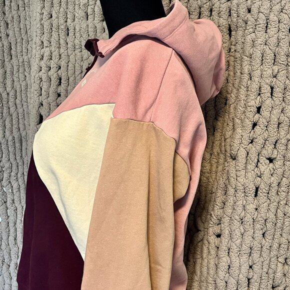 H&M Youth Colorblock Half-Zip Hoodie – Size 14 Pink, Tan, Maroon - Picture 5 of 12